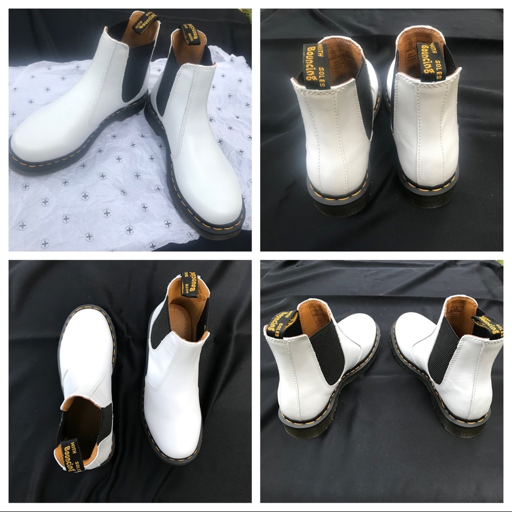 New Dr. Martens White Leather “Softy-T” 2976 Chelsea Boots - Picture 12 of 16